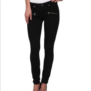 Paige Black Skinny Jeans with Zipper Detail